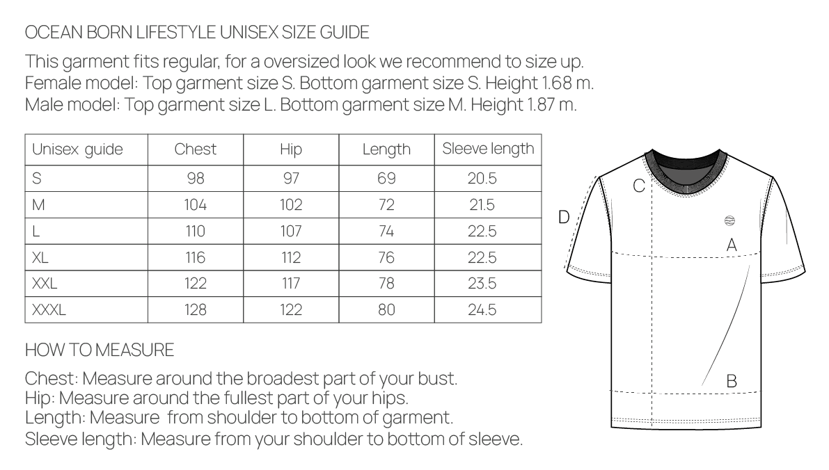 ORIGINS T-Shirt Size Chart