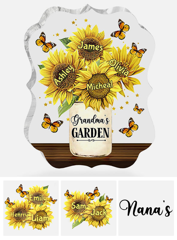 Grandma’s Garden Sunflower - Personalized Mother's Day Grandma Custom Shaped Acrylic Plaque