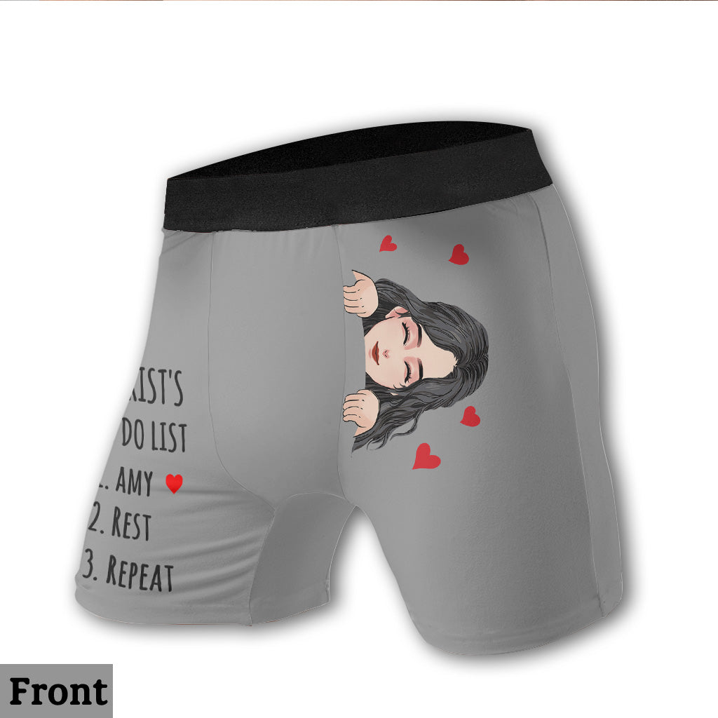 Customized Underwear with Wife for Him, Custom Boxers for Men with