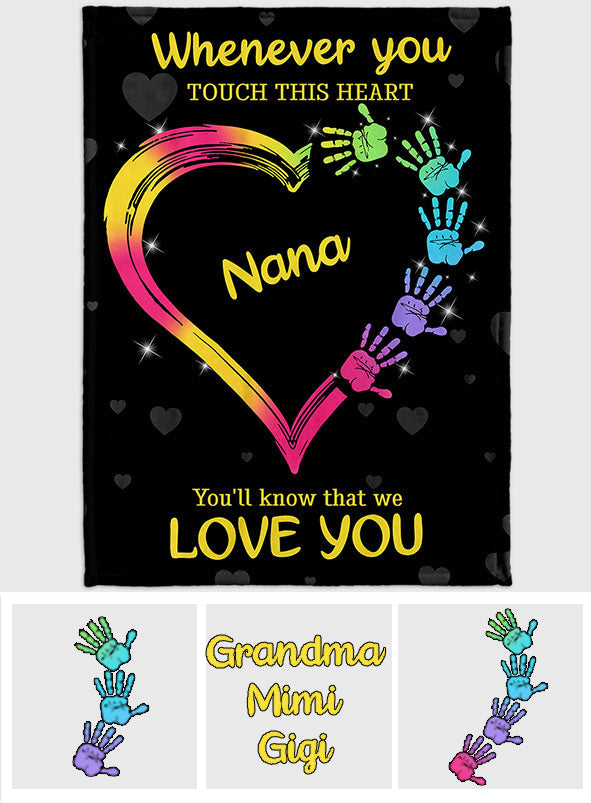 Touch This Heart - Personalized Grandma Blanket