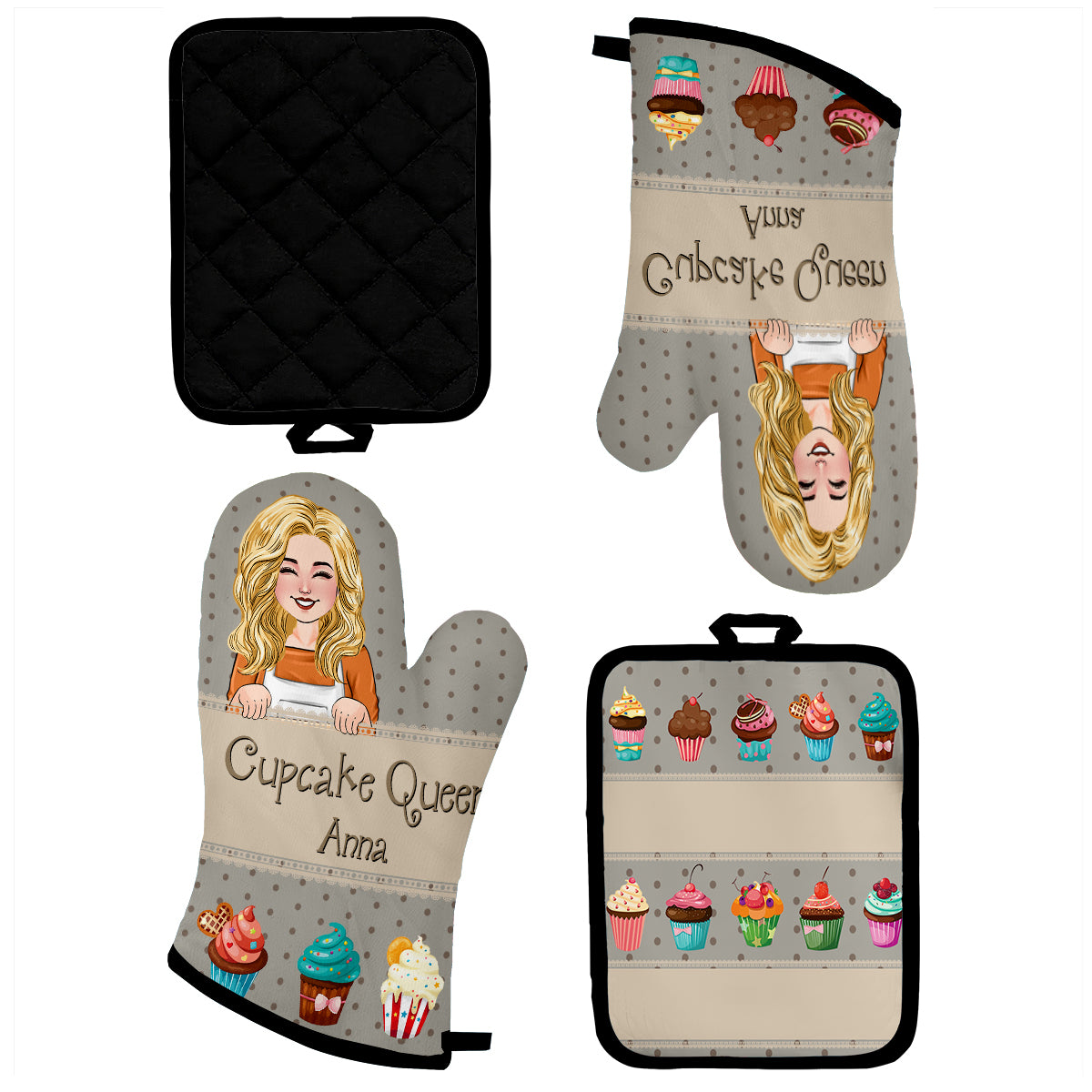Let's Cook Oven Mitts And Potholder Set