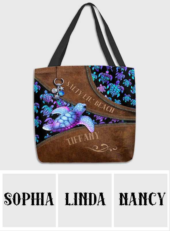 Salty Lil Beach - Turtle Personalized Tote Bag