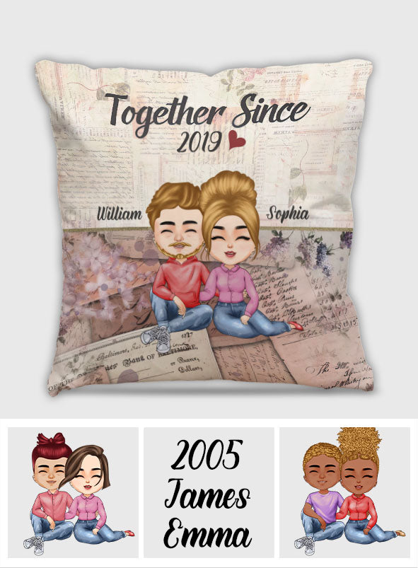 Together Since - Personalized Couple Throw Pillow