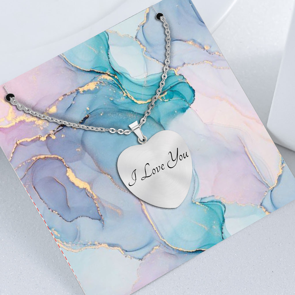 Thank You Mum - Gift for mom, grandma, wife, girlfriend, daughter - Personalized Heart Pendant Necklace