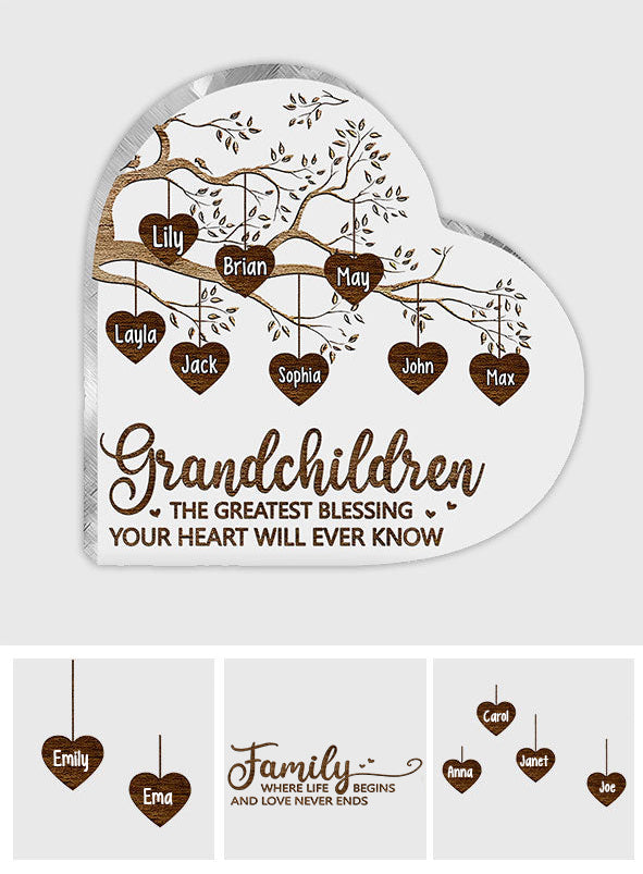 Grandkids Make Life More Grand - Personalized Mother's Day Grandma Custom Shaped Acrylic Plaque