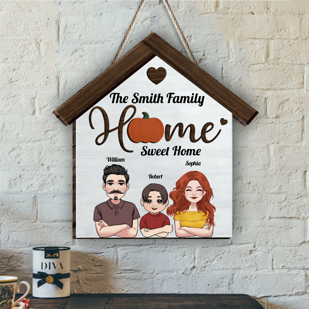 Home Sweet Home - Personalized Family Interchangeable Wood Sign