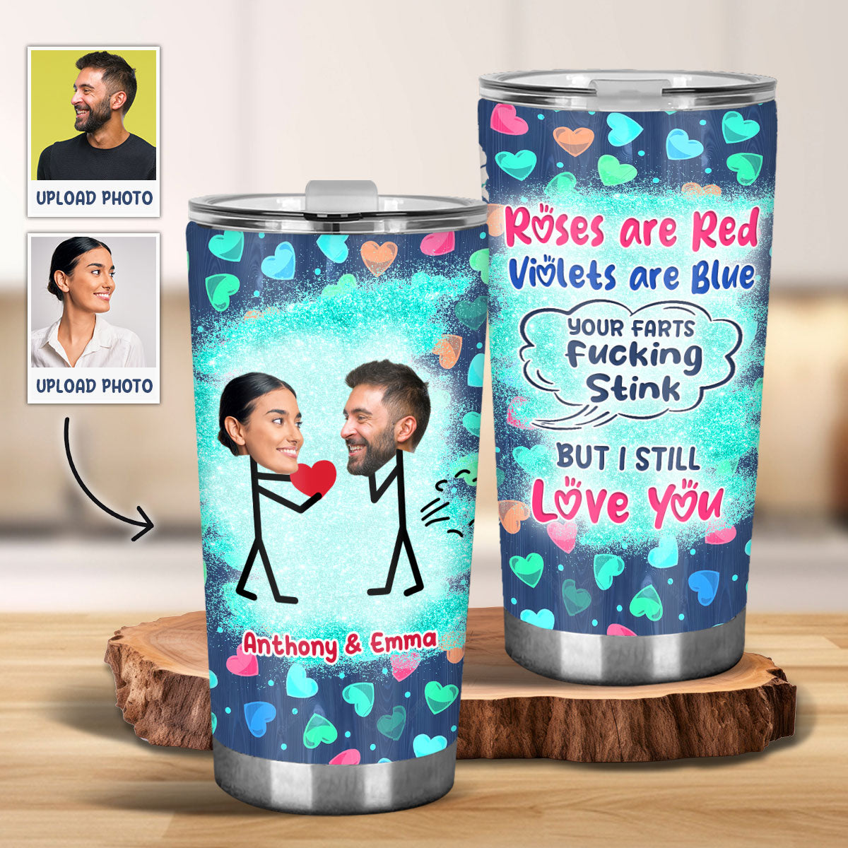 Discover Funny Custom Upload Photo Inserted Couple Personalized Couple Tumbler