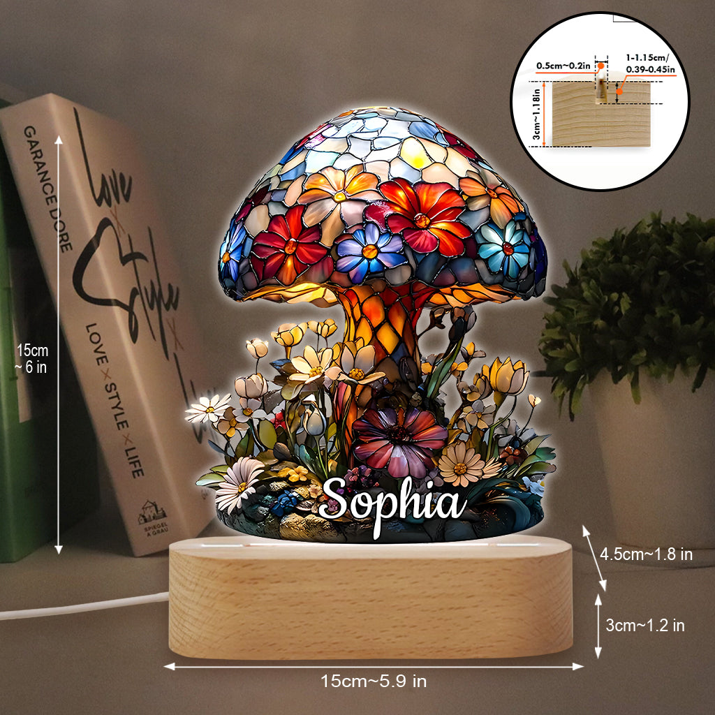 Magic Night - Personalized Mushroom Shaped Plaque Light Base