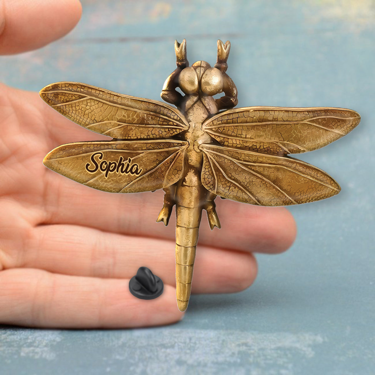 And I Think to Myself What a Wonderful World - Love Dragonfly - Personalized Dragonfly Acrylic Enamel Pin