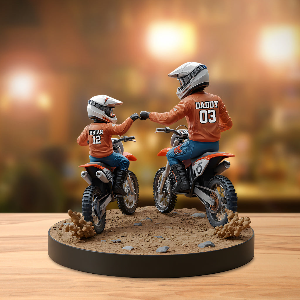Discover Dirt Bike Dad And Kid - Personalized Dirt Bike Custom Shaped Acrylic Plaque