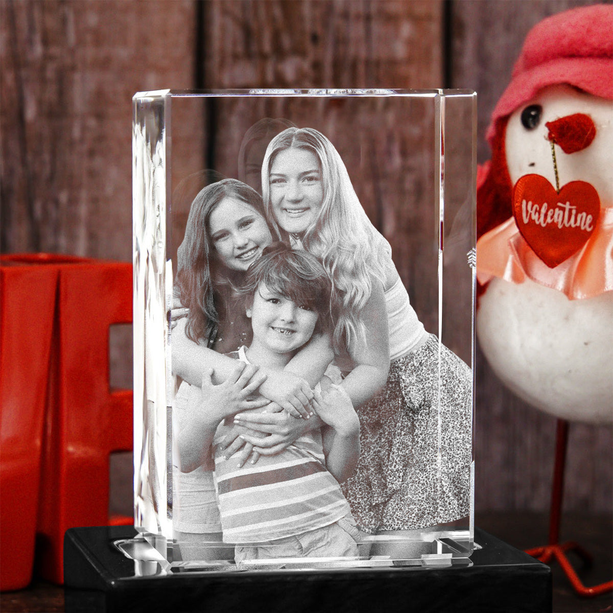 Custom Photo - Personalized Kid Laser Engraving 3D Cuboid Shaped Crystal Lamp