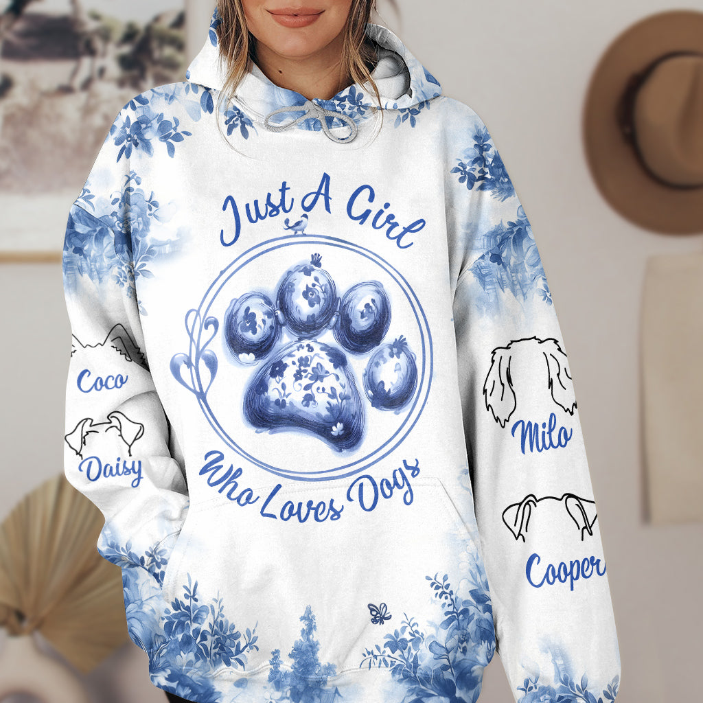 Just A Girl Who Loves Dog - Personalized Dog All Over Shirt