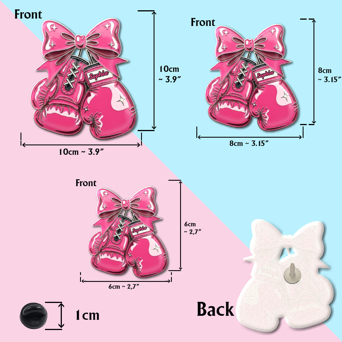 Fight Hope Love - Personalized Breast Cancer Awareness Acrylic Enamel Pin
