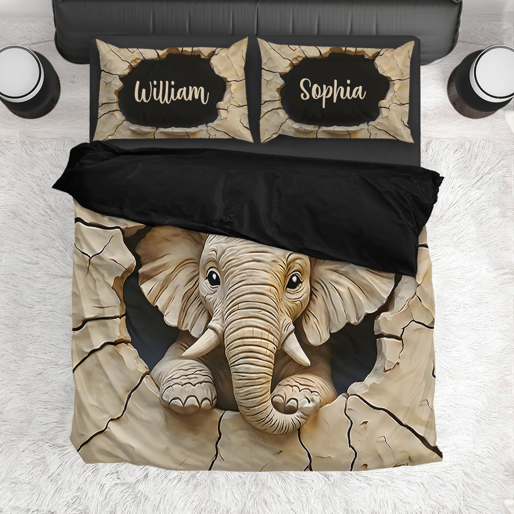 Love Elephant - Personalized Elephant Bedding Set