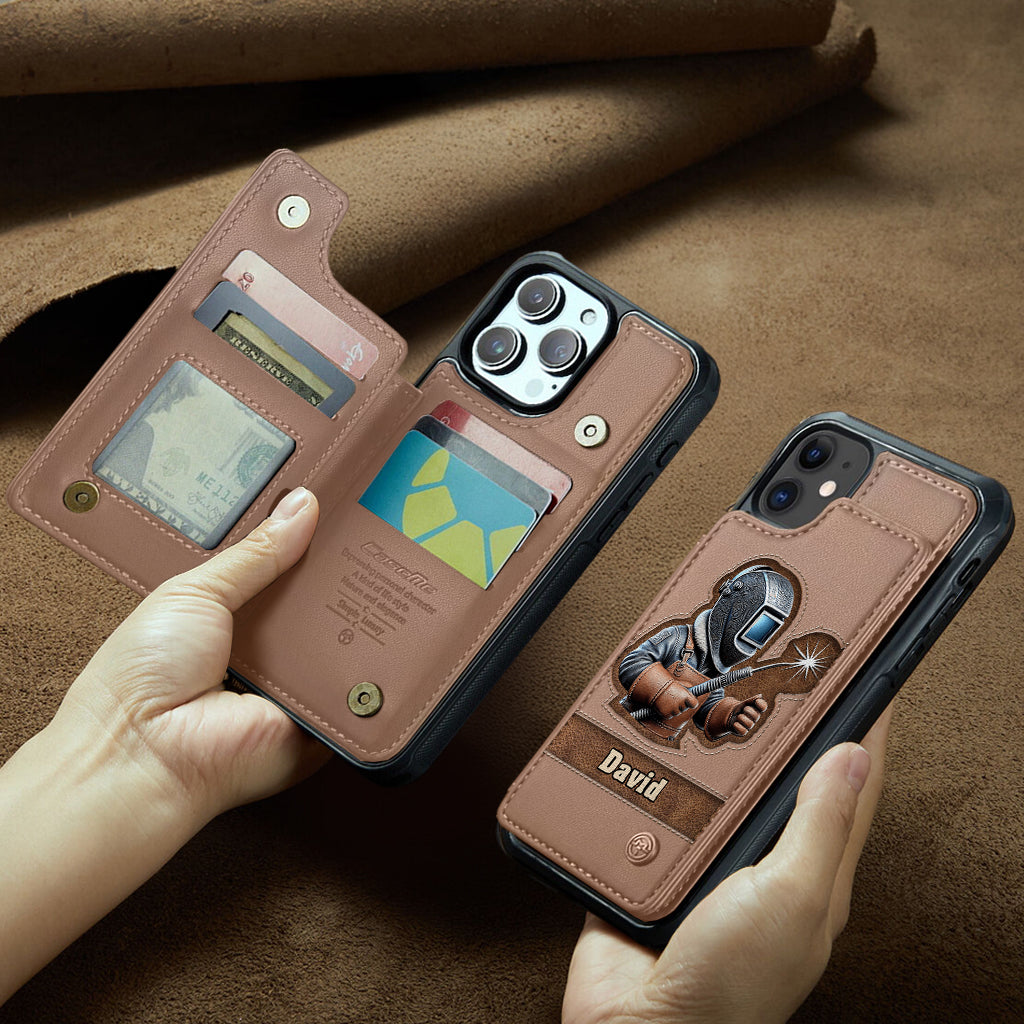 Strong Ones Become Welder - Personalized Welder Wallet Phone Case