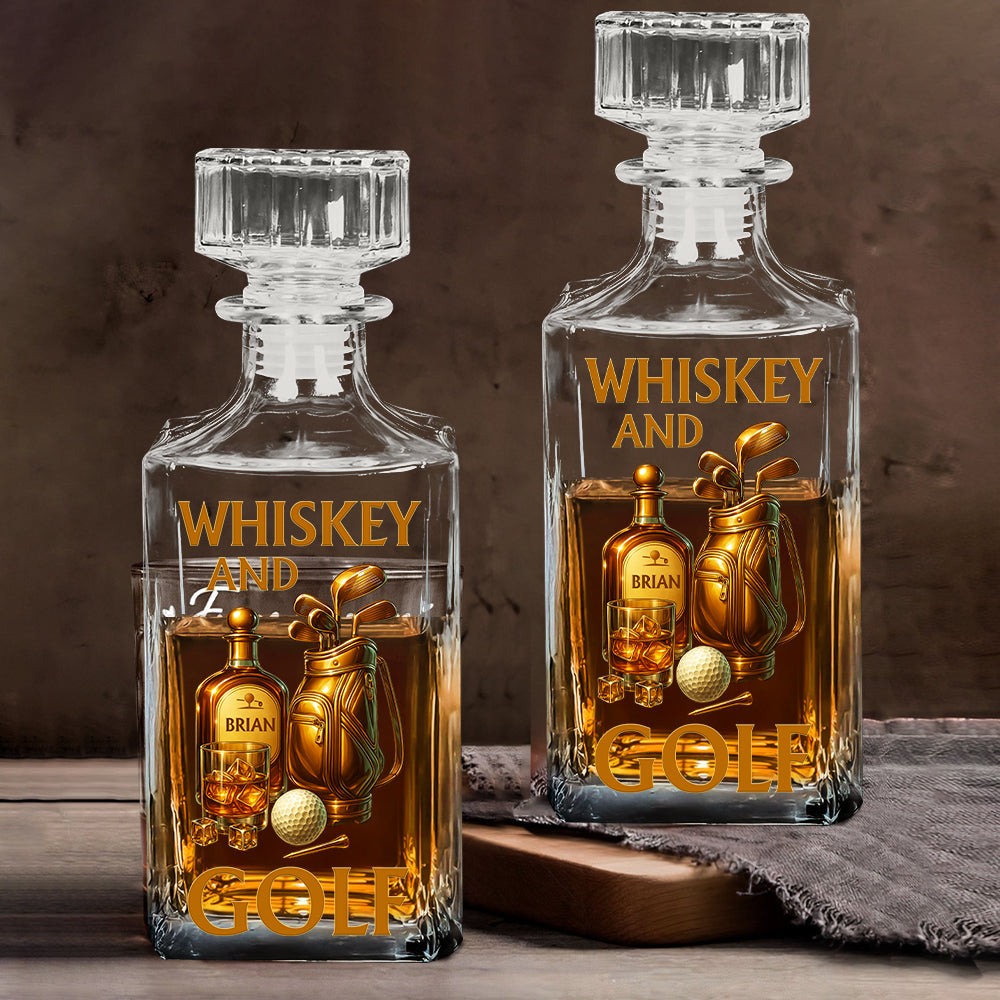 Whiskey & Golf - Personalized Golf Whiskey Decanter Set