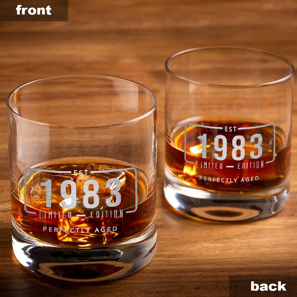 Perfectly Aged - Personalized Birthday Rock Glass