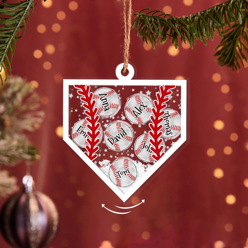 Baseball Team - Personalized Baseball 3 Layered Shaker Ornament