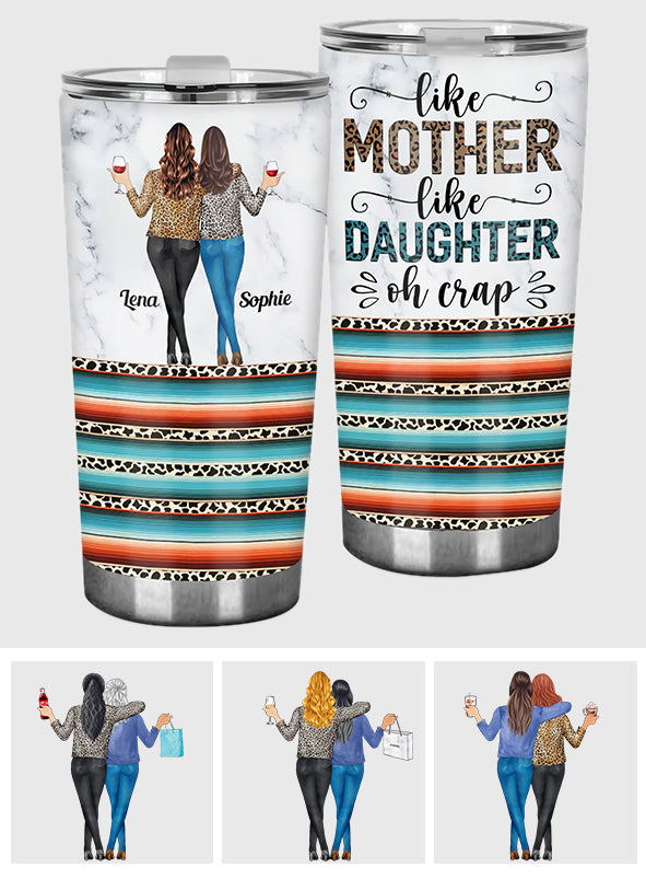 Like Mother Like Daughter Leopard Turquoise Pattern - Personalized Mother Tumbler