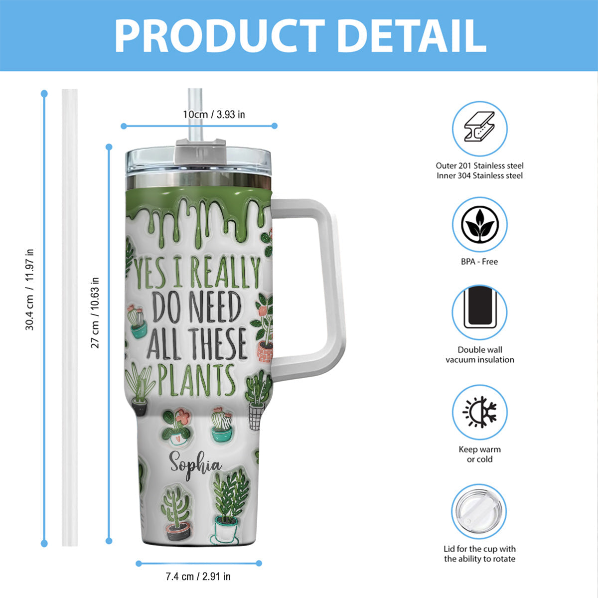 Yes I Really Do Need All These Plants - Personalized Gardening Tumbler With Handle