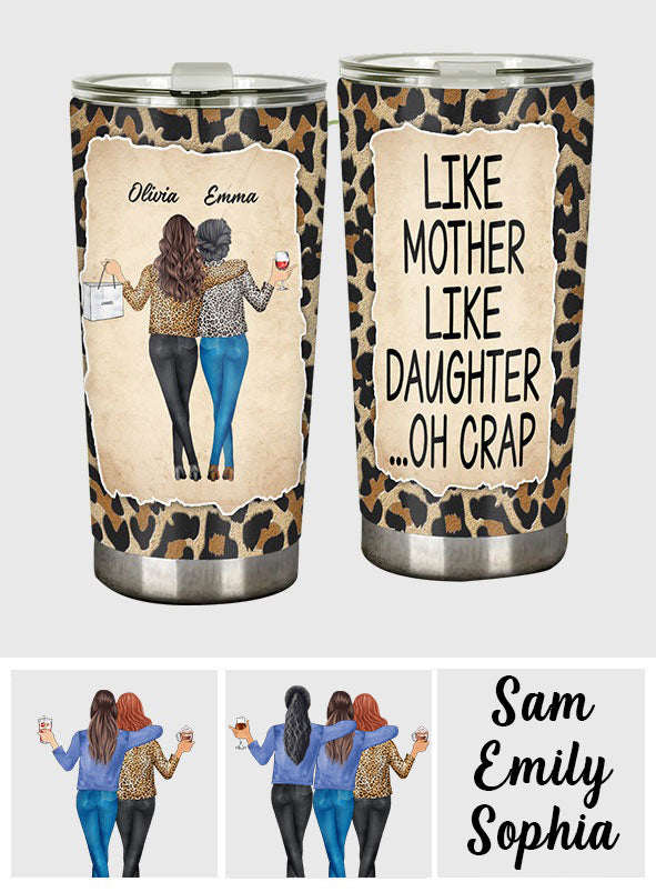 Like Mother Like Daughter Leopard Pattern - Personalized Mother's Day Mother Tumbler