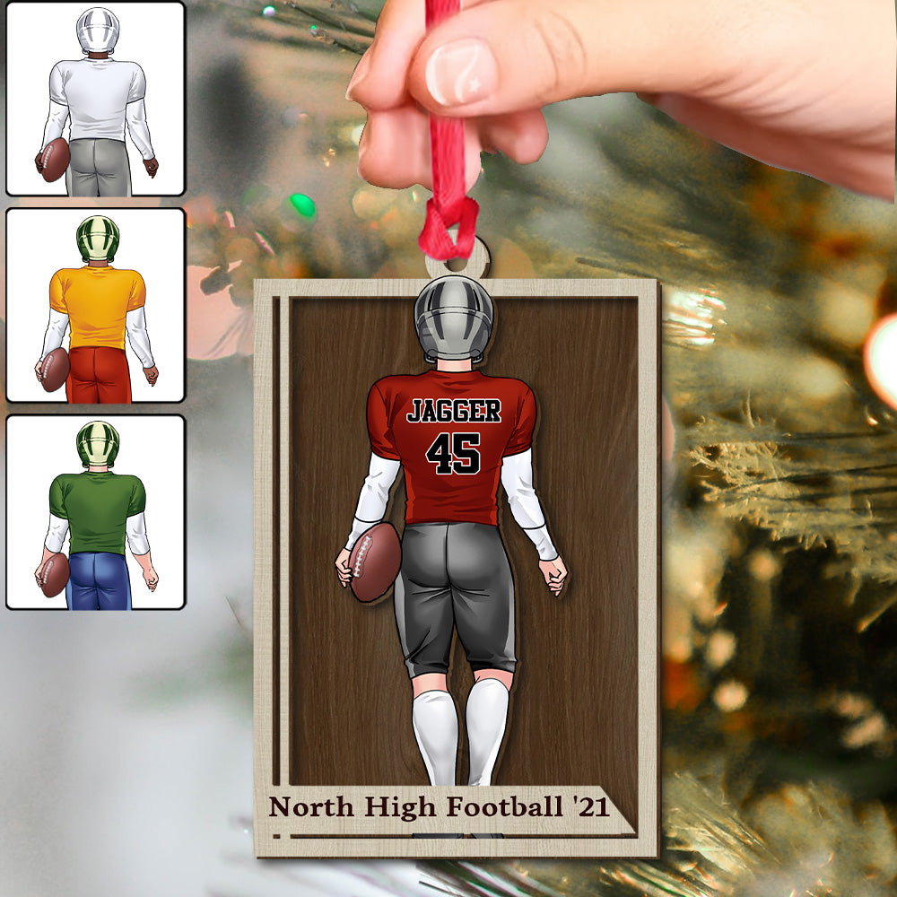 Football Season - Football gift for son - Personalized 2 Layered Piece Ornament