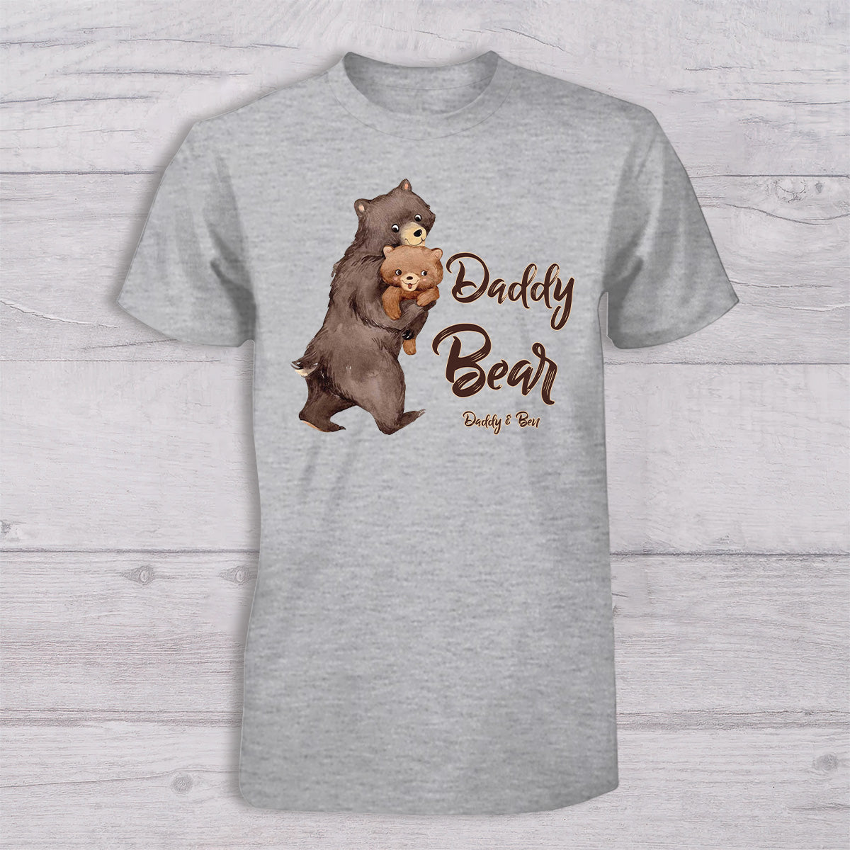 Papa Bear Baby Bear - Personalized Father T-shirt And Baby Onesie