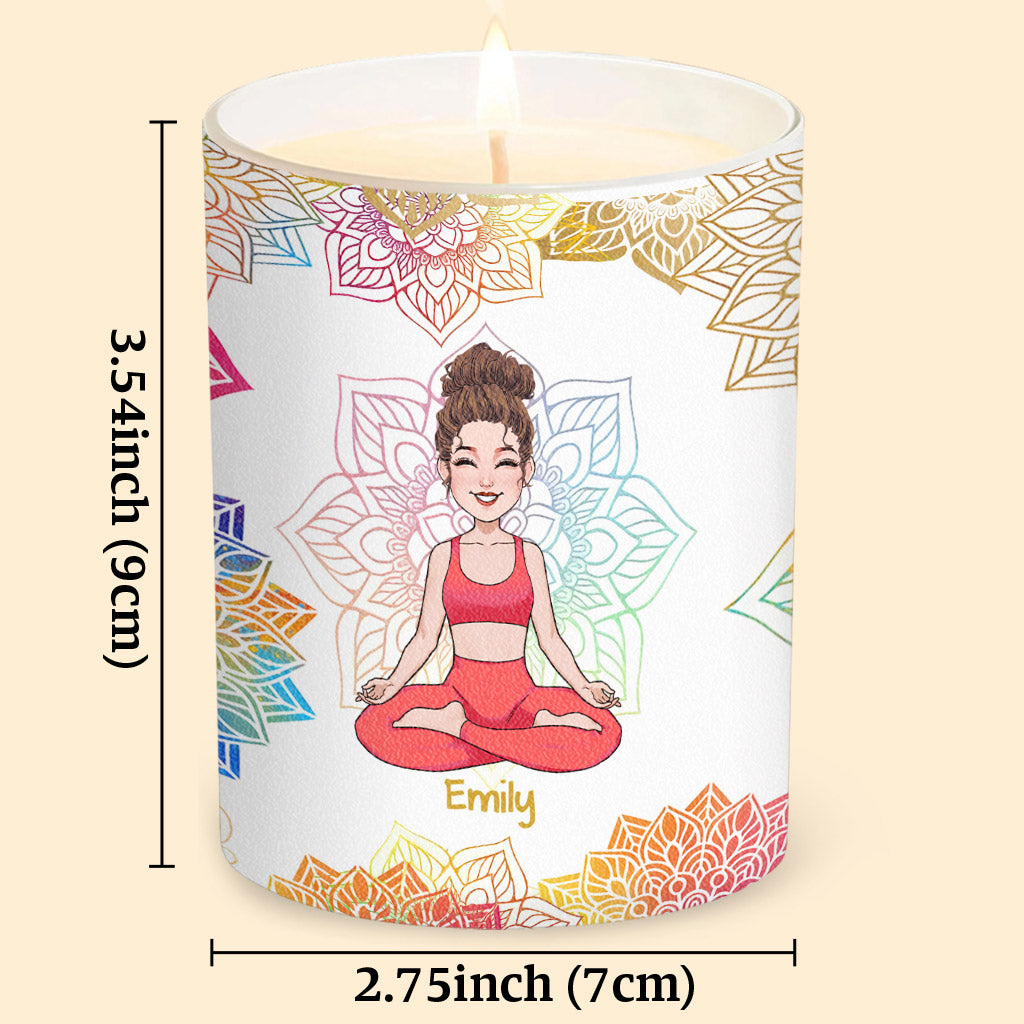 By Being Yourself - Personalized Yoga Candle With Wooden Lid