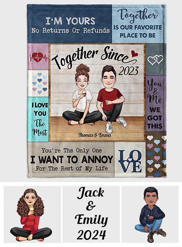 I Love You The Most - Personalized Couple Blanket