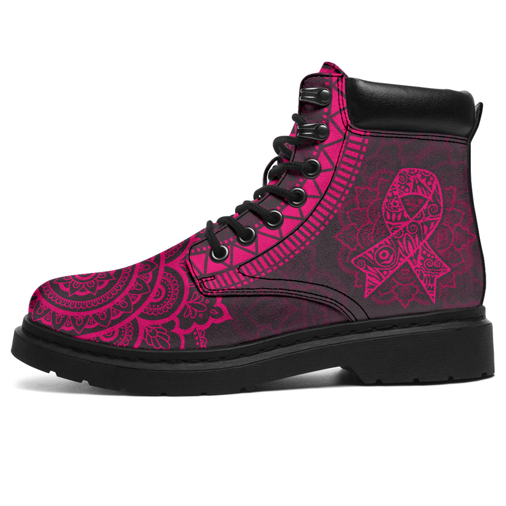 Breast Cancer Awareness Mandala Breast Cancer Awareness All Season Boots 0622