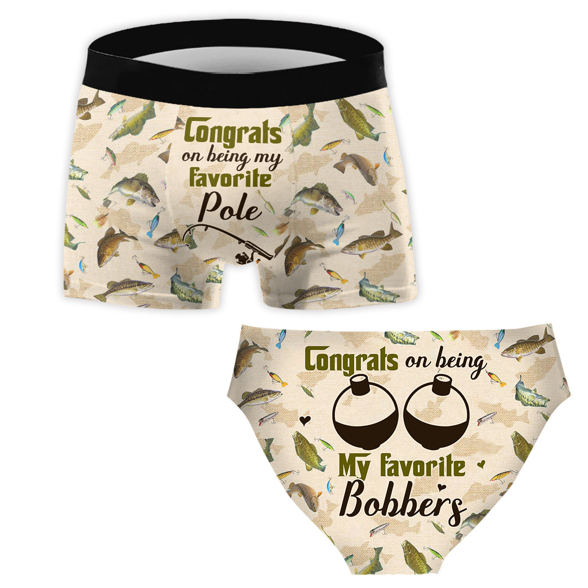 Wiggle My Worm And Bam She's On It - Personalized Fishing Men Boxer Briefs