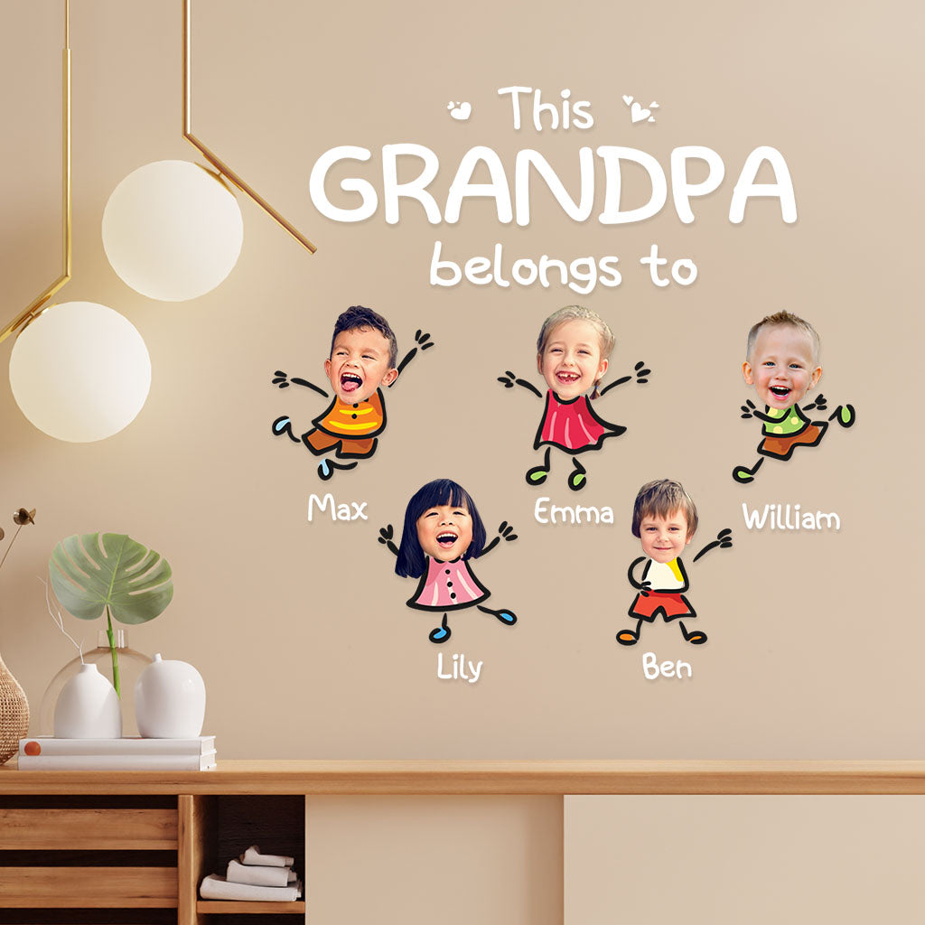This Grandpa Belongs To - Personalized Grandpa Decal Full