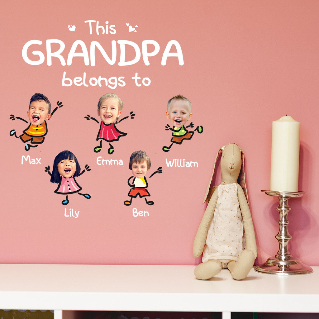 This Grandpa Belongs To - Personalized Grandpa Decal Full