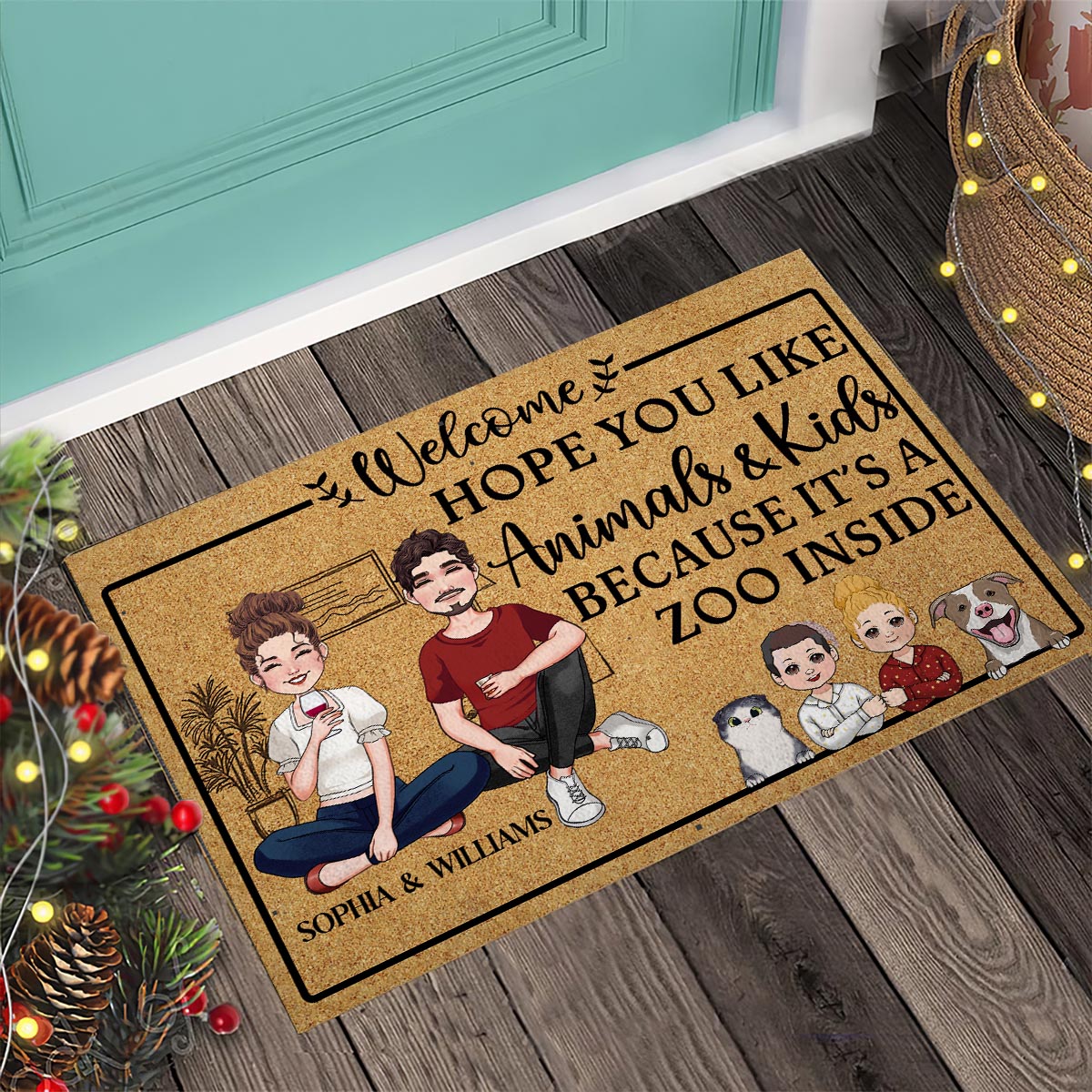 It's A Zoo Inside - Personalized Family Doormat
