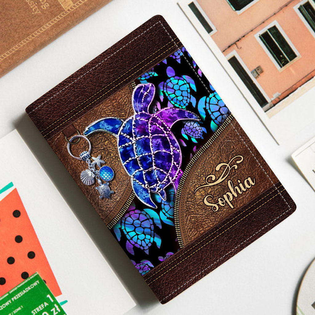 Salty Lil' Beach - Personalized Turtle Passport Holder