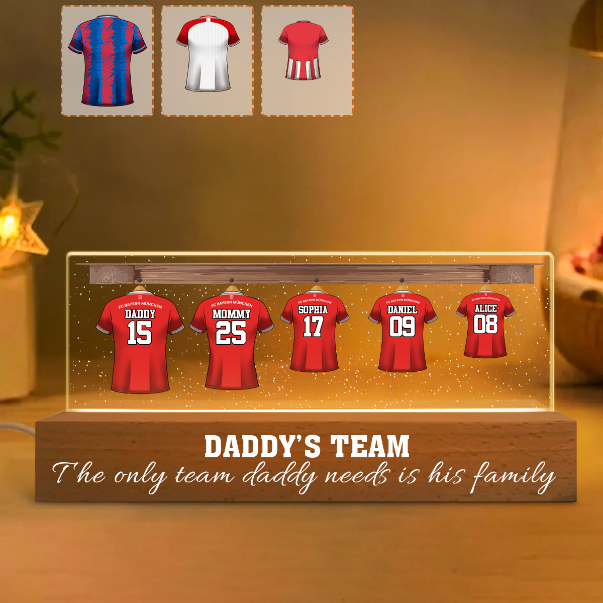 Discover Daddy's Team - Personalized Soccer Custom LED Night Light