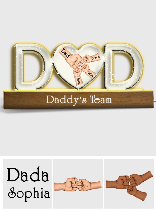 Daddy's Team - Personalized Father Custom LED Night Light