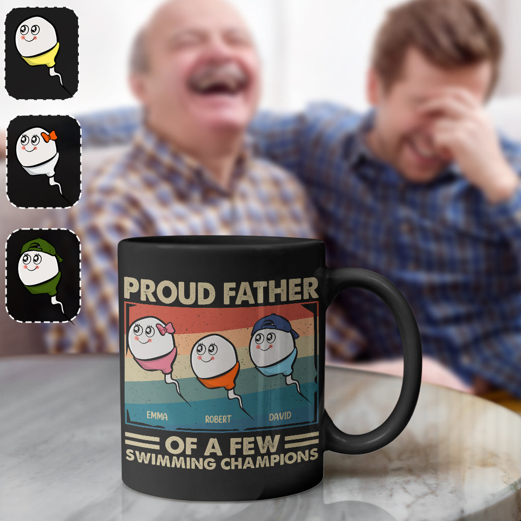 Discover Proud Father Mother Of A Few Swimming Champions - Personalized Father Mug