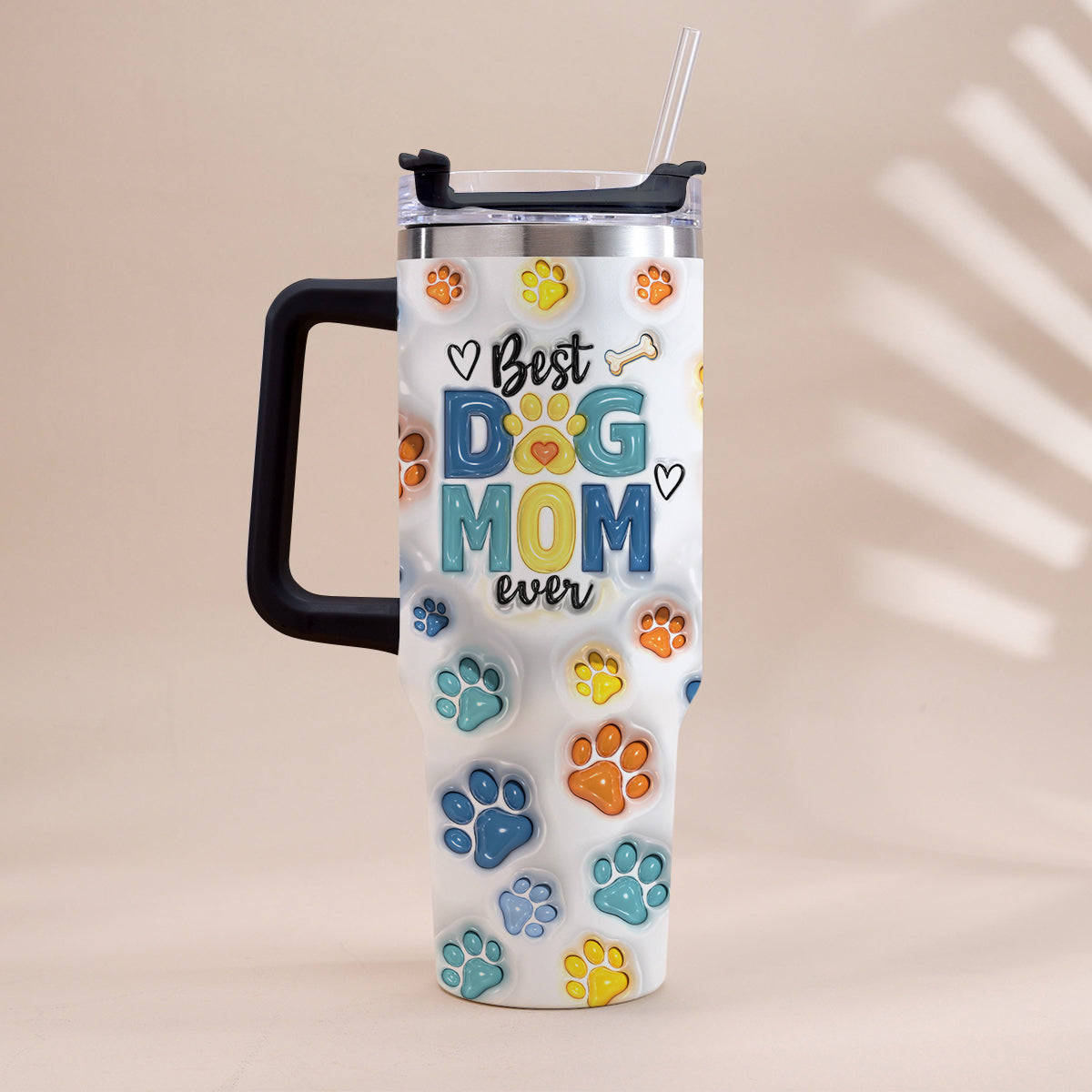 Best Dog Dad/ Mom Ever - Personalized Dog Tumbler With Handle