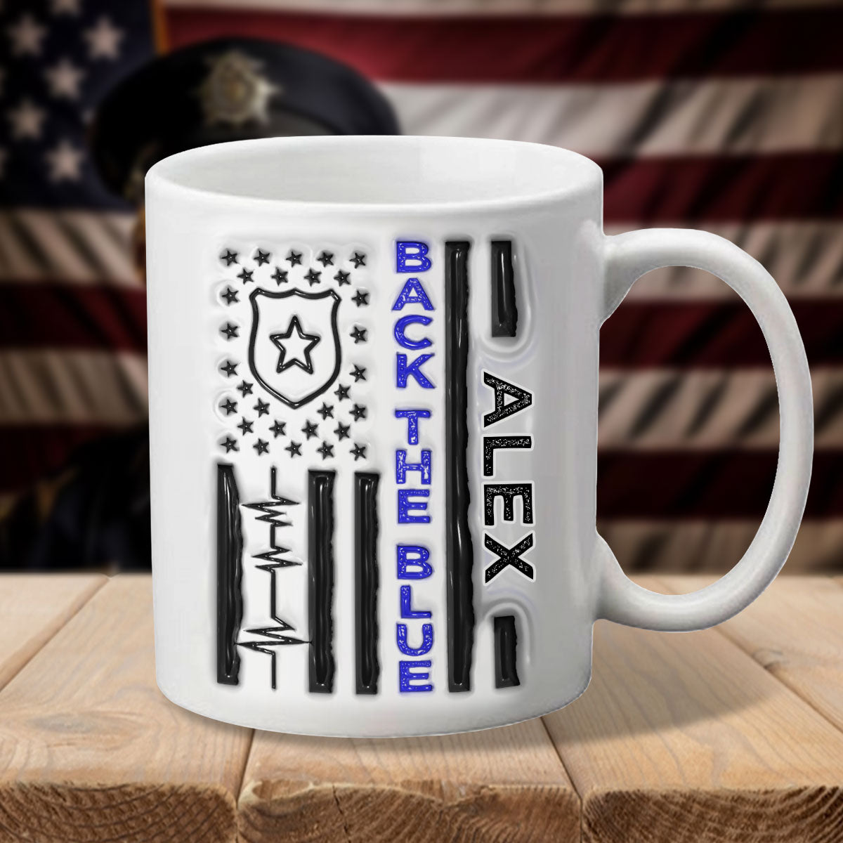 Discover Police Officer Back The Blue Patriotic 4th July - Personalized Police Officer Mug