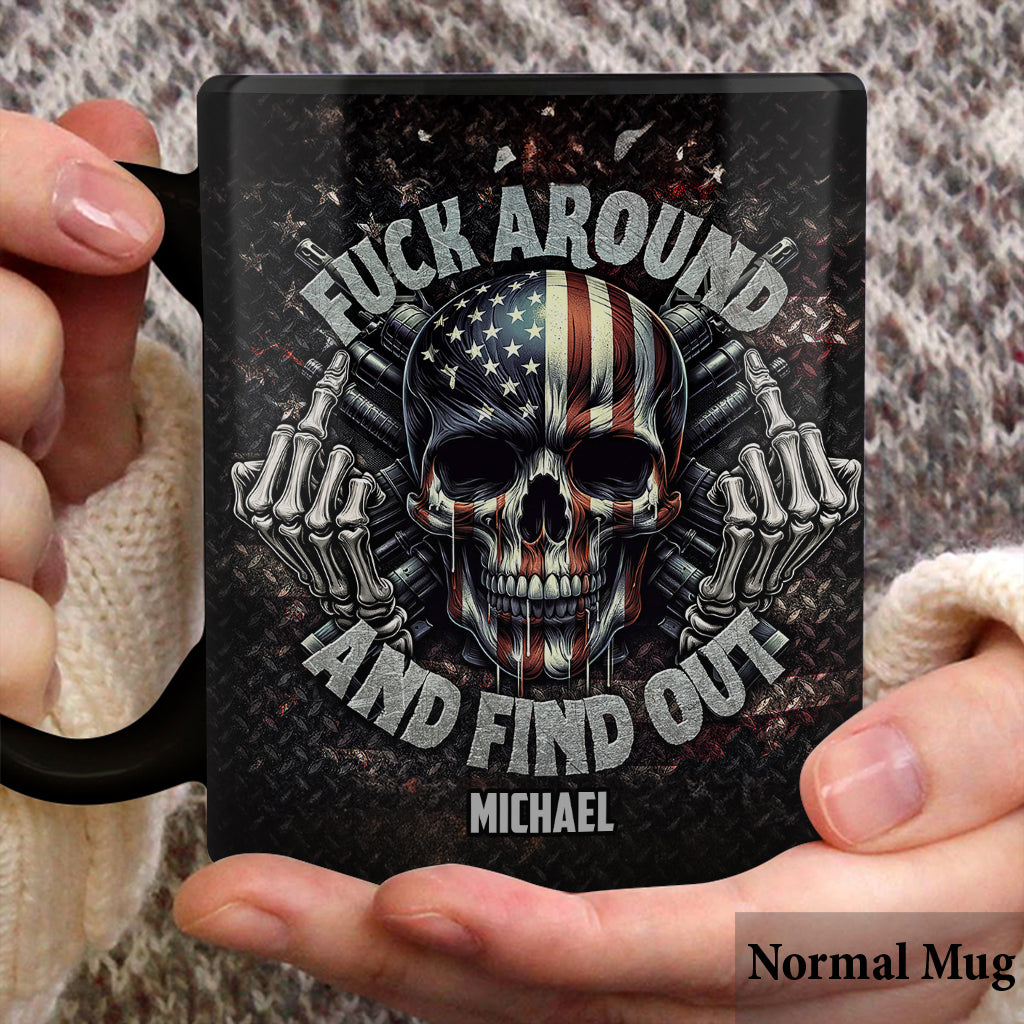 American Flag Skeleton - Personalized Skull Mug