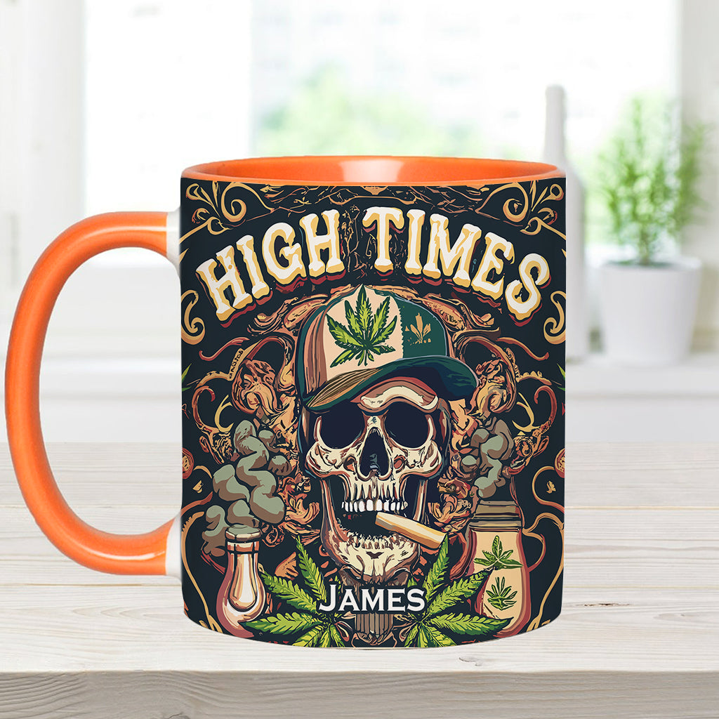 Skull High Times 420 - Personalized Weed Accent Mug