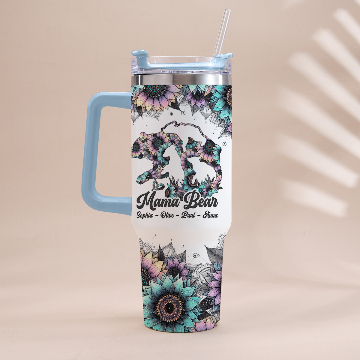 Mama Bear - Personalized Mother Tumbler With Handle