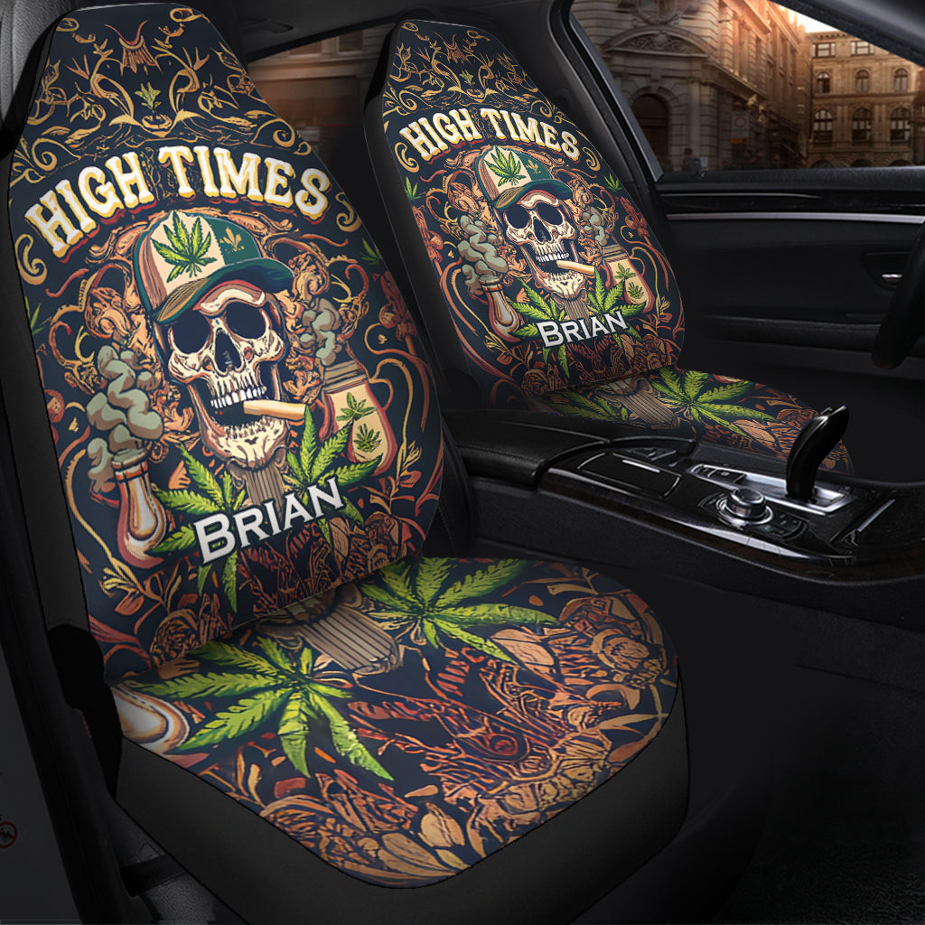 High Times Skull 420 - Personalized Weed Seat Covers