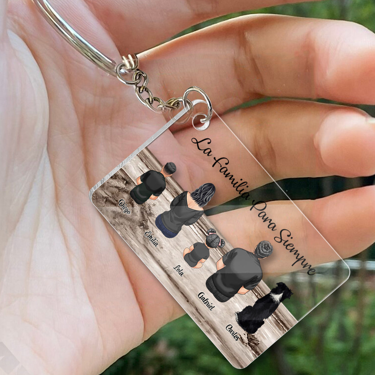 La Familia Para Siempre - Personalized Family Transparent Keychain