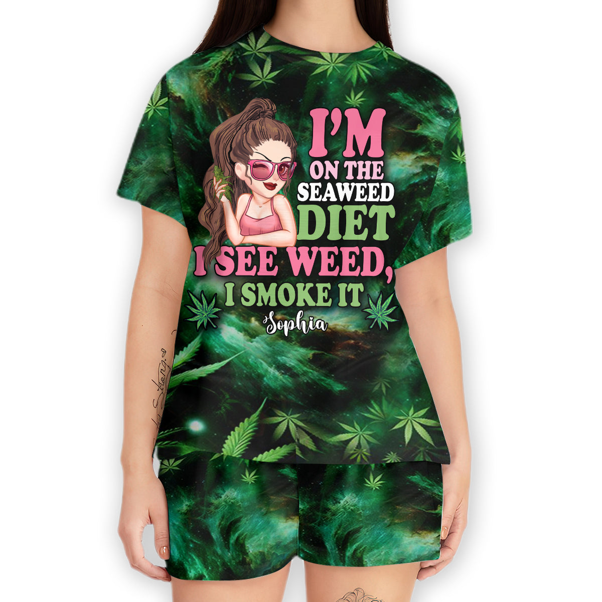 I'm On The Seaweed Diet - Personalized Weed All Over Shirt & Women Shorts