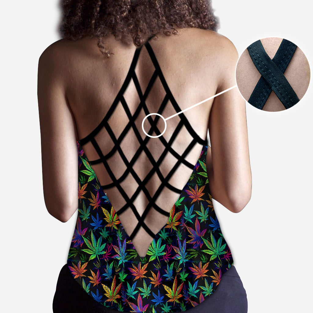 Pretty Girls Roll Like This - Personalized Weed Cross Tank Top