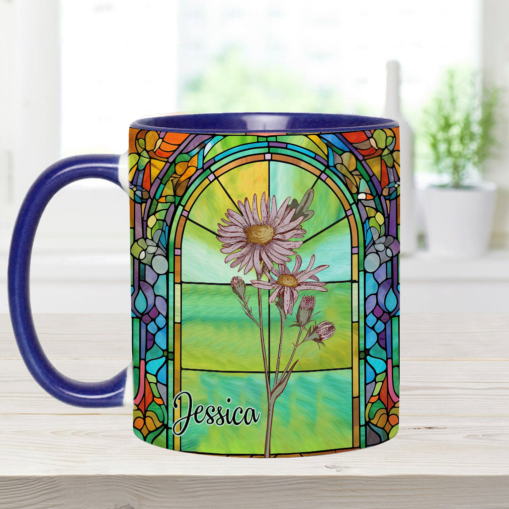 Be Your Own Kind Of Beautiful Birth Month Flower - Personalized Accent Mug