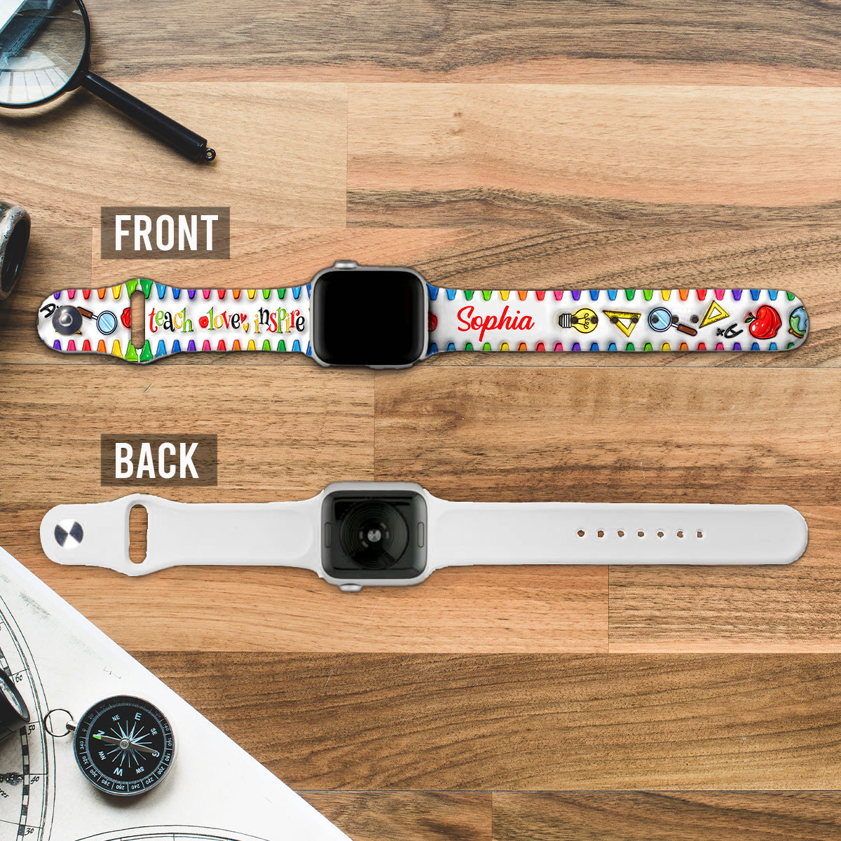 Teach Love Inspire - Personalized Teacher Apple Watch Band