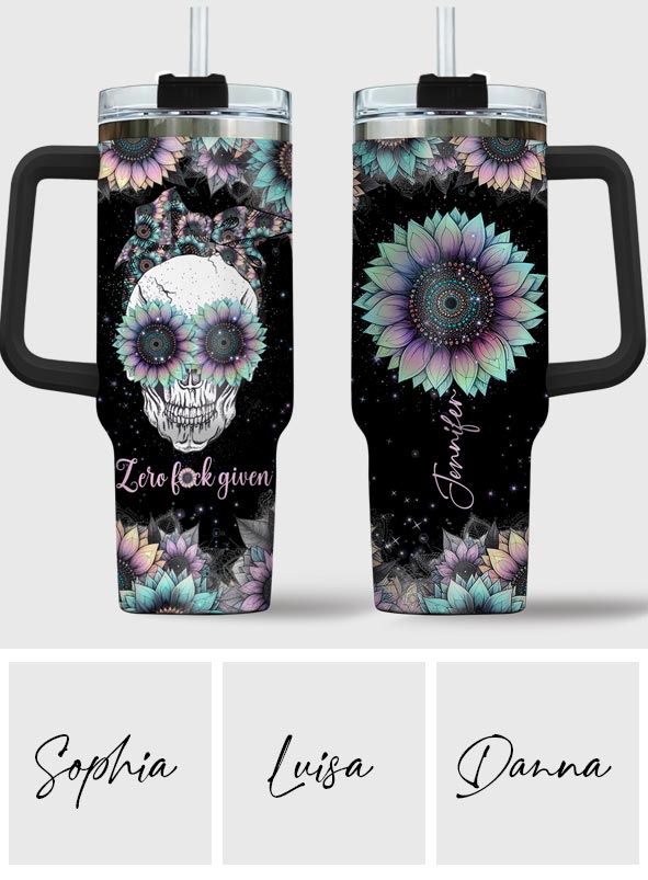 You Are My Sunshine - Personalized Skull Tumbler With Handle